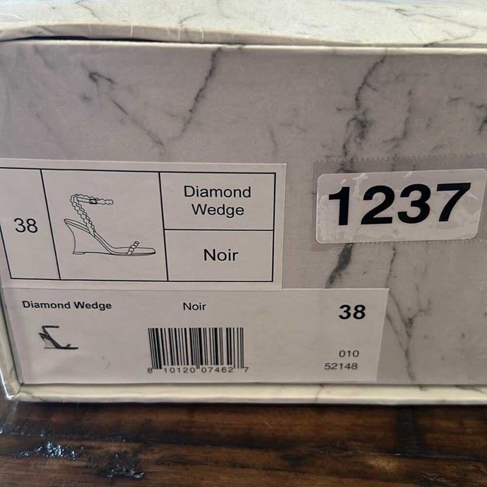 Jessica Rich Diamond Wedge Leather Strappy Embellished Heels NEW EU 38/US 8 - Picture 9 of 9